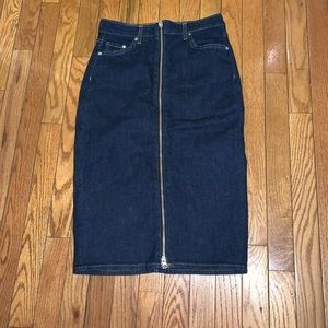 High Waisted Midi Denim Skirt —New With Tags! ☺︎